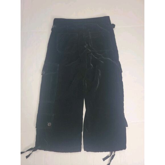 BCBG Max Azria Velour Capri Pants Size 2 Cargo 21" Inseam Black - Picture 11 of 13